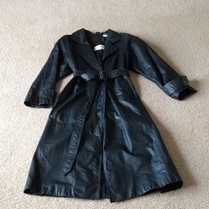 Leather overcoat